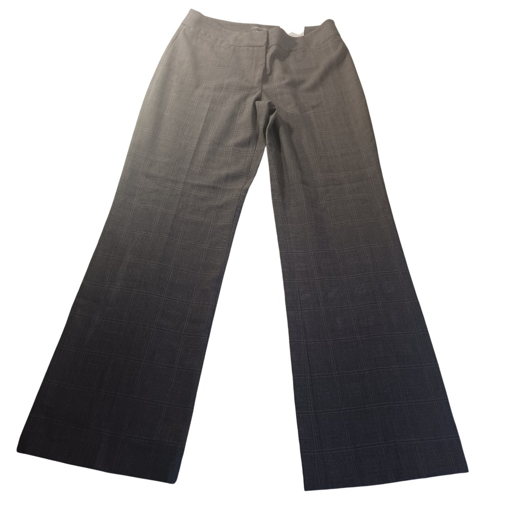 Apt 9 Maxwell ZKP9222 Womens Size 8‎ Black Plum Plaid Wide Leg Stretch Trousers